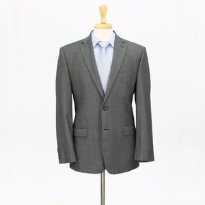 Calvin Klein 40R Gray Solid 2-Button Sport Coat Blazer Jacket B445